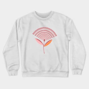 Mid Century Modern Dandelion Seed Head In Peach and Pink Crewneck Sweatshirt